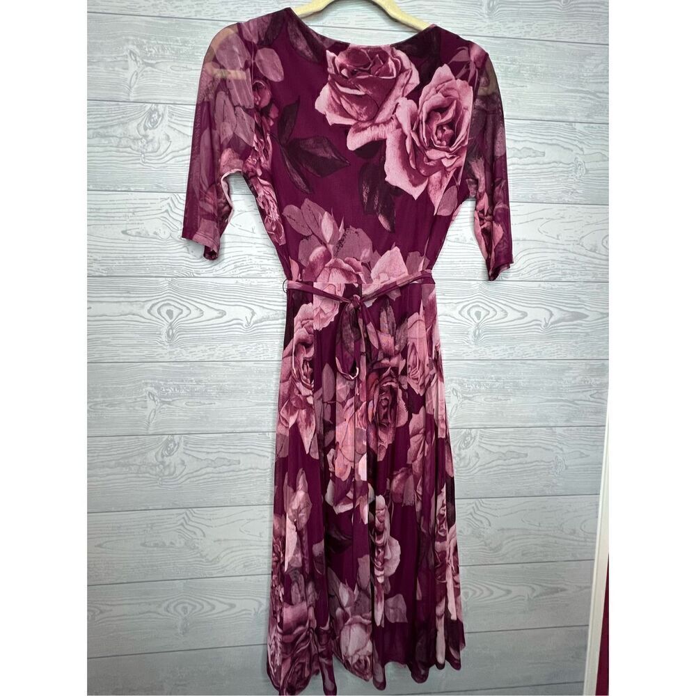 Enfocus Studio dress size 6 floral roses pink purple - Picture 5 of 8